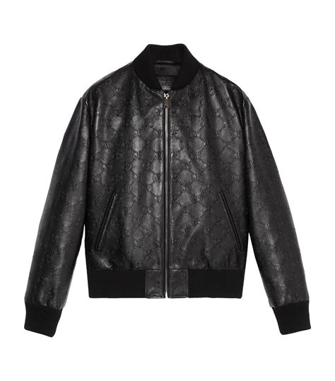 gucci gg leather bomber jacket|gucci leather jacket price.